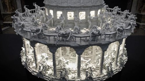allthesmallthingsminiatures:littlelimpstiff14u2:All Things Fall - 3D printed zoetrope by Mat Collish