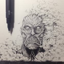 kerbyrosanes:Taking a “colossal” break from a pile of commissioned projects on my desk. :)