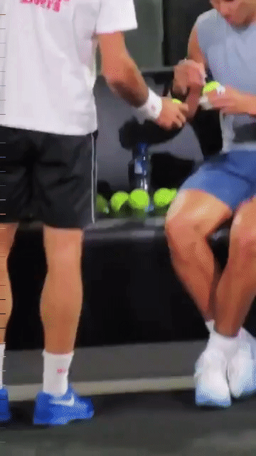 Fedal Signing Balls Together For The Kids During Their Laver Cup 2019 Practice