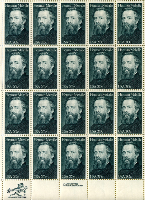 gregorygalloway: A 20-cent commemorative stamp honoring American author Herman Melville (August 1, 1