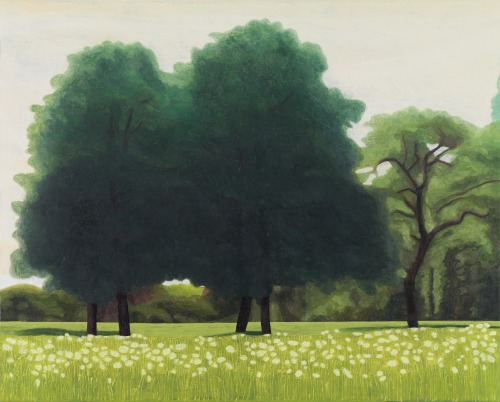 Dancing Trees   -    Hans Vandekerckhove , 2019.Belgian b.1957-Oil on canvas,100 x 125 cm.