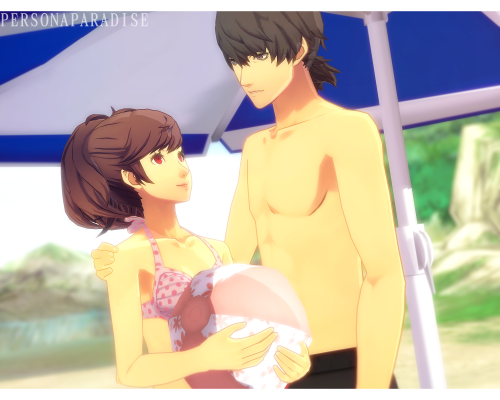 sailor-brunette:personaparadise:Beach Shinji no sweater >:3c - Mod Velvet*this isn’t an edit or a