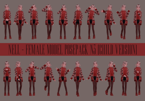 Female Model Pose Pack N3 (Child)- 20 child poses- ingame and cas - “all in one” included - cas trai
