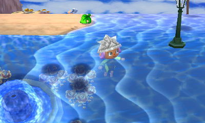 tinycartridge:  Crazy Glitch town in Animal Crossing: New Leaf ⊟ I have no idea how Chupon managed this, but she created a ridic town where flowers and public works projects are placed under water, and where a structures are smushed together to form