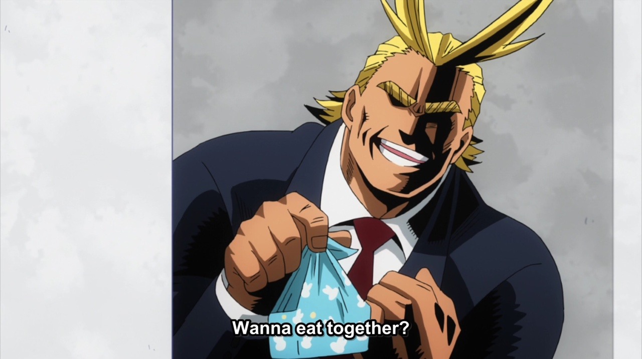 rokunagi:reblog if you would eat lunch with all might  I&rsquo;m getting a distinct
