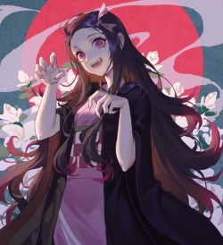 animepopheart:★ 【-yus-】  弥豆子  ☆ ⊳ nezuko (demon slayer) ✔ republished w/permission ⊳ ⊳ follow me on twitter 