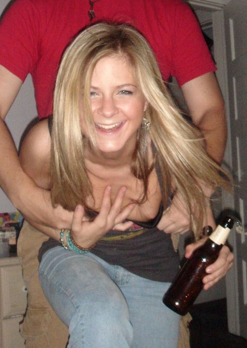 Drunk party girls flashing pussy