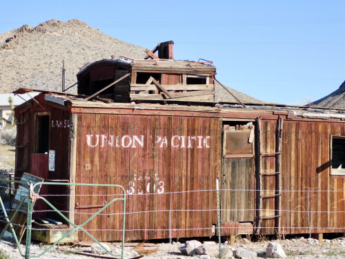 Converted Union Pacific Boxcar, Beatty, Nevada, 2020.