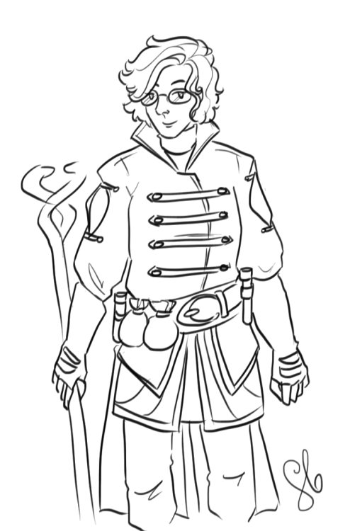 WIP as hell Science Mage (please ignore that scribbly-ass staff) (and scribbly-ass everything else)
