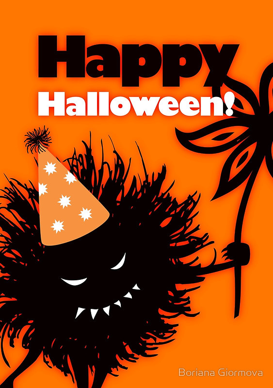 Just added this evil bug Halloween card to Redbubble (via “Evil Bug With Flower Happy Halloween” Greeting Cards & Postcards by Boriana Giormova | Redbubble)