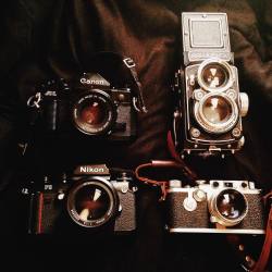 camerafilmphotoltd:  CameraPorn No. 160 - Anthony Perez @anthonywadeperez featuring the Canon A1, Nikon F3, Rolleiflex 2.8D and Leica IIIG   *** JOIN THE COMPETITION *** IT’S FREE!  Judged by JCH, FotoSingh and CFP *************************************