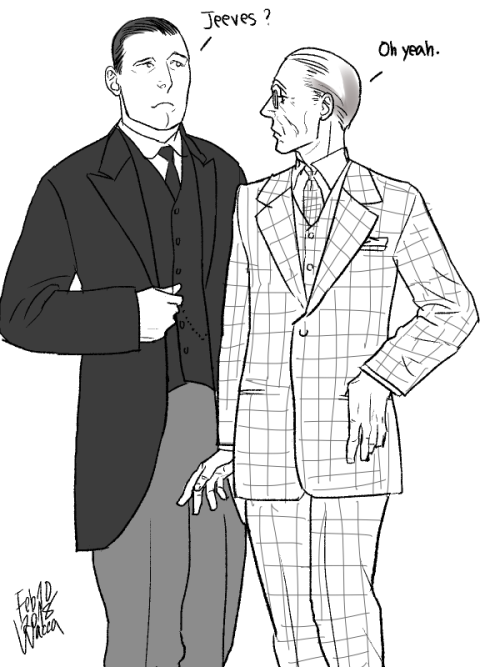 Also, Bruce as Jeeves and Alfred as Wooster, because Mr Irons as Wooster in this ad is so cute&helli