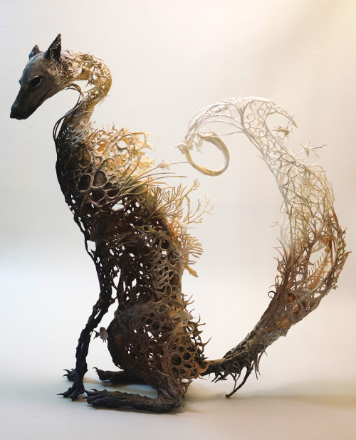 mayahan:  Surrealist Sculptures by Ellen Jewett Merge Plant and Animal Life