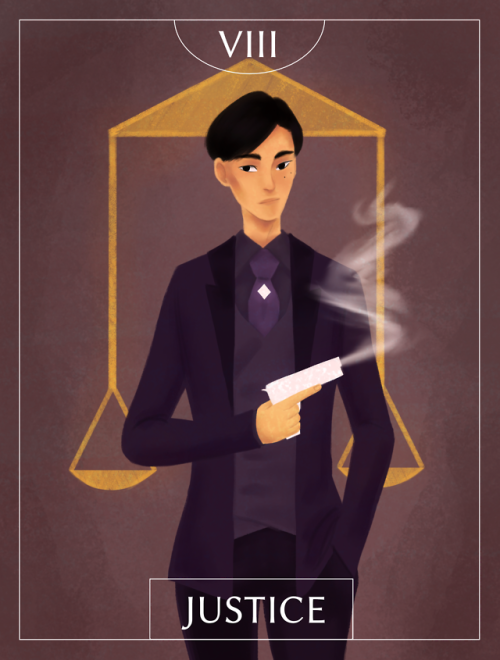 chitsuu: My Justice card featuring Ichirou for @aftgtarotzine!It was really fun working on a tarot, 
