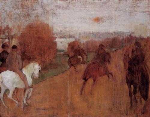 Riders on a Road, 1868, Edgar DegasMedium: oil,panel