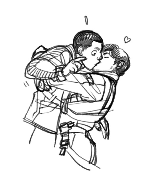 kisskicker:Finn + Poe for rockpaperscissorsglue! Finn was trying to tell Poe a thing, but Poe decide