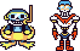 New SpritesSans Is Confirmed An Innertube Dude, And Papyrus Rocking That Swim Hair Cap.