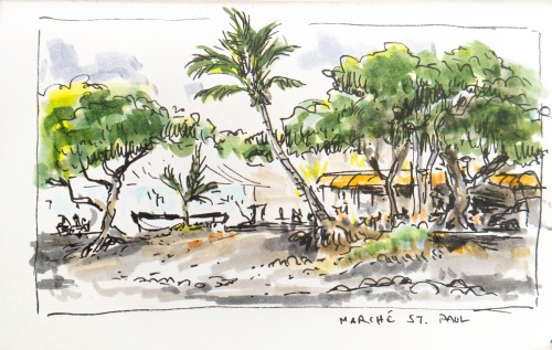 Back from the island of La Reunion (indian ocean), with a few sketches.