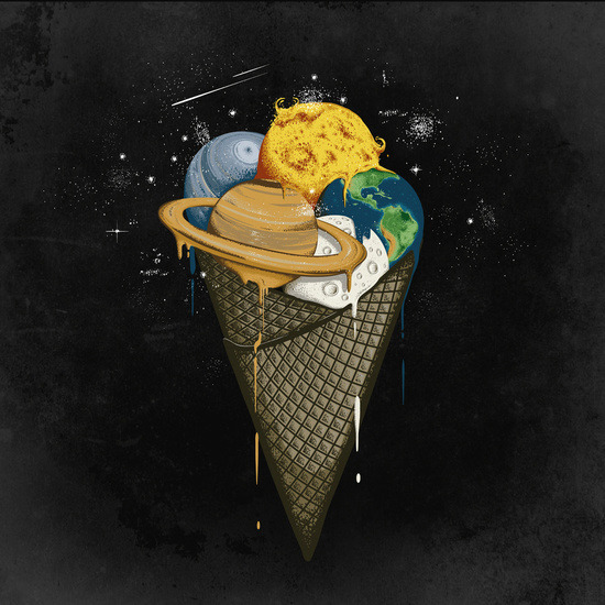bestof-society6:    ART PRINTS BY ROBERT RICHTER    Galactic Ice Cream   Night Painter 