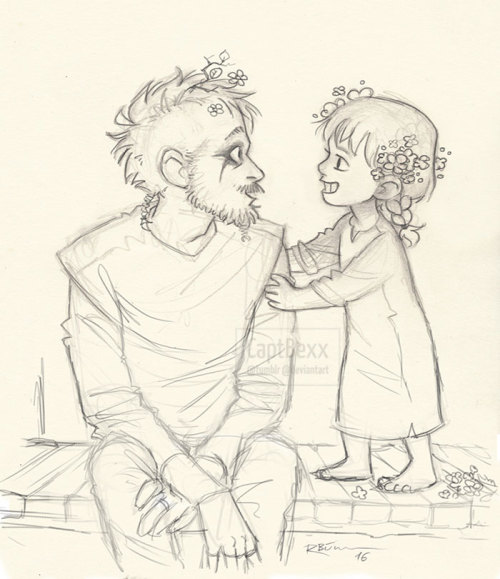 ceridwenofwales: captbexx: Floki &amp; Angrboda sketches ^-^ Awww. @flokithetrickster, @laure-de