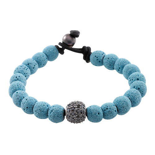 Lava Pearls Bracelet by Will of Saint Barth
It seems turquoise is the way to go for Summer wristwear. Although I usually tend towards more ethnical pieces for this superb shade, the unexpected use of lava pearls in this version looks amazing.