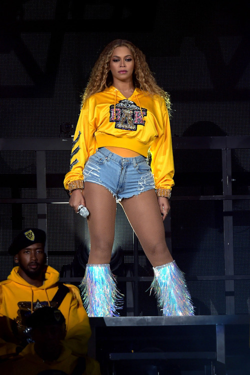 celebsofcolor:  Beyonce performs onstage during 2018 Coachella Valley Music And Arts Festival Weekend 1 at the Empire Polo Field on April 14, 2018 in Indio, California.   