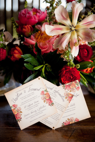 Floral wedding stationery by Anista Designs