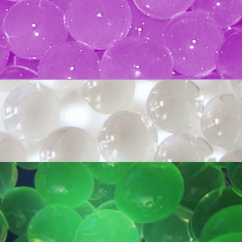 (Image description: four genderqueer pride flags made with pictures of candy, frosting, orbeez, and 