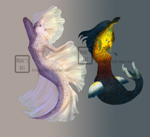 Vibing mermaids~ ヽ(*・ω・)ﾉThey were so fun to design, and I’ve got two more on the way ! ╰(*´︶`*)╯ Re