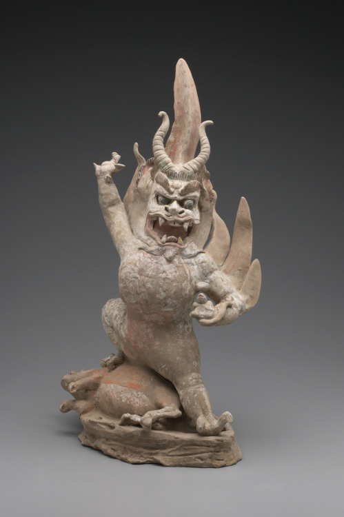 theancientwayoflife:~ Tomb Guardian Creature (Zhenmushou). Date: ca. A.D. 740  Culture:&nb