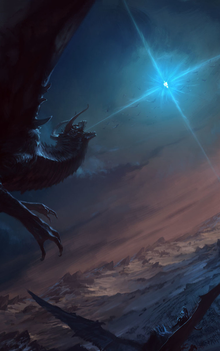 cyberclays:   The Dragon and the Star  -  Silmarillion  fan art by  Manuel Castanon