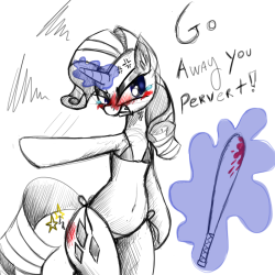 cladz:  &ldquo;GO AWAY YOU PERVERT&rdquo; A pervert slap her butt and she seems  to do not really like it! Fanart For FAINTHEARTEDRARITY Hope you like it  aaahhh she is really cute XD