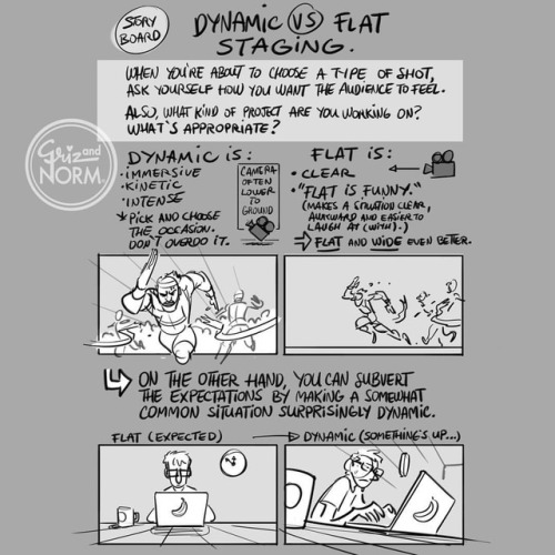 Tuesday Tips — Dynamic VS Flat stagingA huge component of storyboarding is to use the camera p