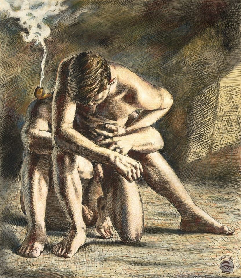 splendidgeryon:  Philip Gladstone: “Hold Back” Original &amp; giclees available