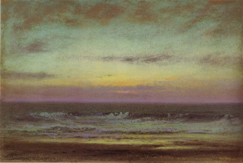 Dwight William Tryon aka Dwight W. Tryon (American, 1849-1925, b. Hartford, CT, USA) - After Sunset: