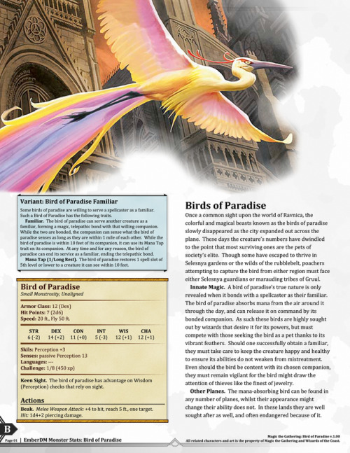  Magic the Gathering: Green Creatures (Baloths, Bird of Paradise, Giant Spiders) v1.00.  D&D 5e 