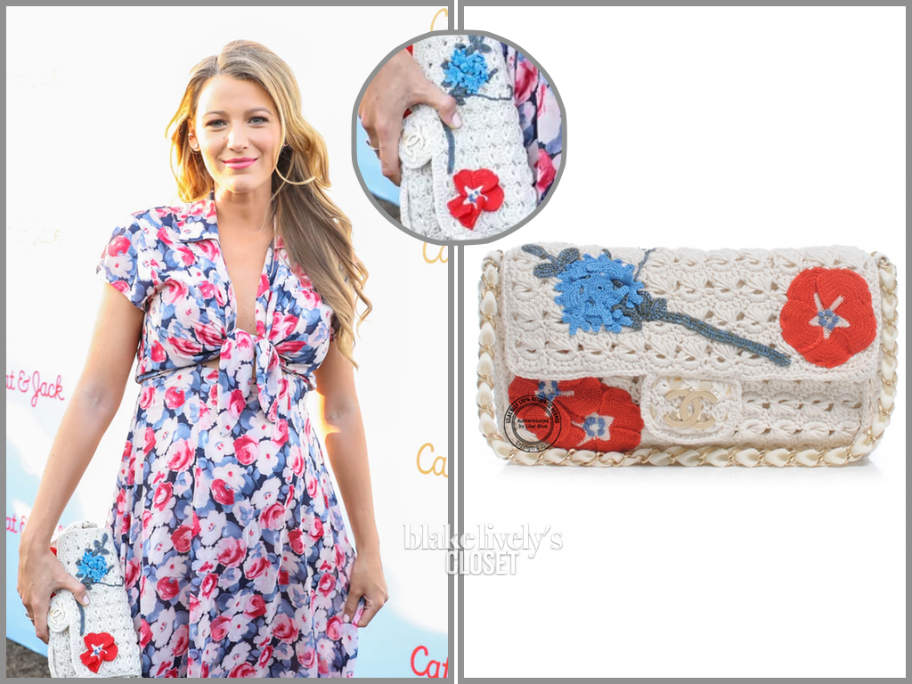 Blake Lively wearing Chanel Bubble Quilt Flap Bag. Blake Lively