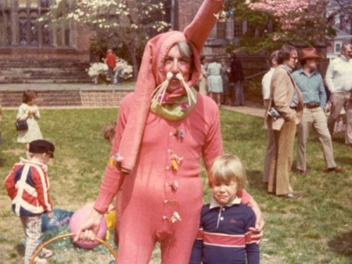 Funny happy easter bunny