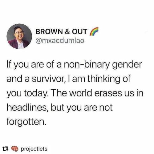 #Repost @projectlets (@get_repost)・・・If you are of a non-binary gender and a survivor, I am thinking