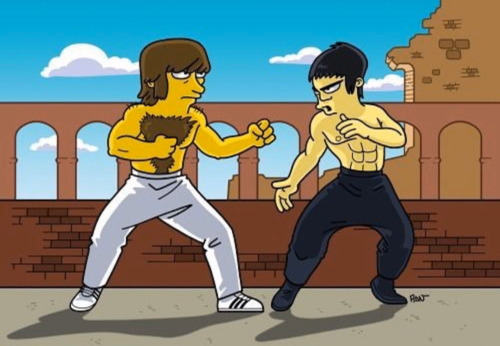 Bruce vs. Chuck, Simpsons Style