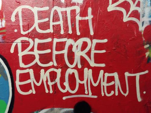 &ldquo;Death before employment&rdquo; Seen in Sydney