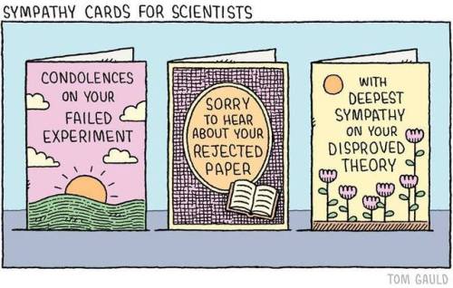 realcleverscience: myfrogcroaked: Sympathy Cards for Scientists  by Tom Gauld (www.tomg
