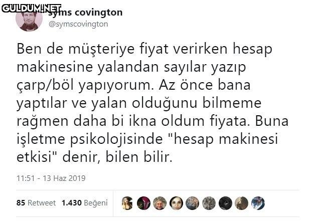 Ben de müşteriye fiyat...