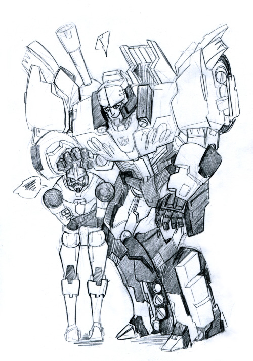 herzspalter:Sketch Commission for immersive-lore-friendly-cheese, who asked for Megatron being amuse