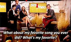 shawnphunters: Cara fangirling over Nat at the Paper Towns livestream event