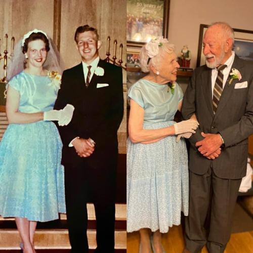 hitmewithcute: Same wedding outfits 60 years later ❤️