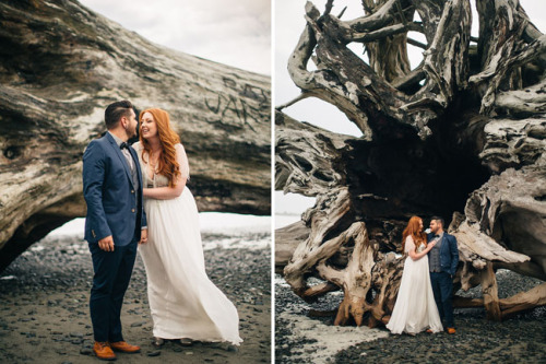 This elopement is beyond stunning. Photographed by Ryan Flynn in beautiful La Push, Washington. 