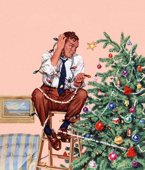 rogerwilkerson:  Decorating the Tree, art by Al Brule.