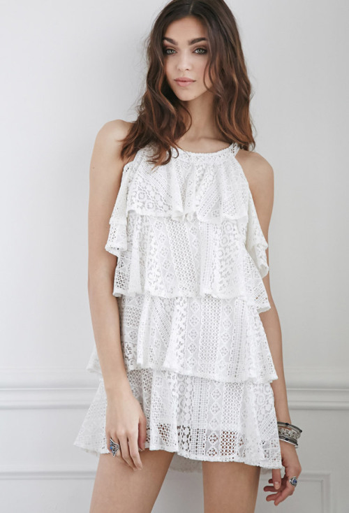 frenchviolet: FOREVER 21 Raga Lace Off-the-Shoulder Dress by Forever 21