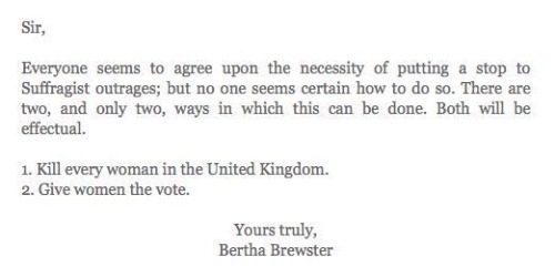 octavian-invictus:In celebration of the #vote100 events, here is the best letter ever wrote to the D